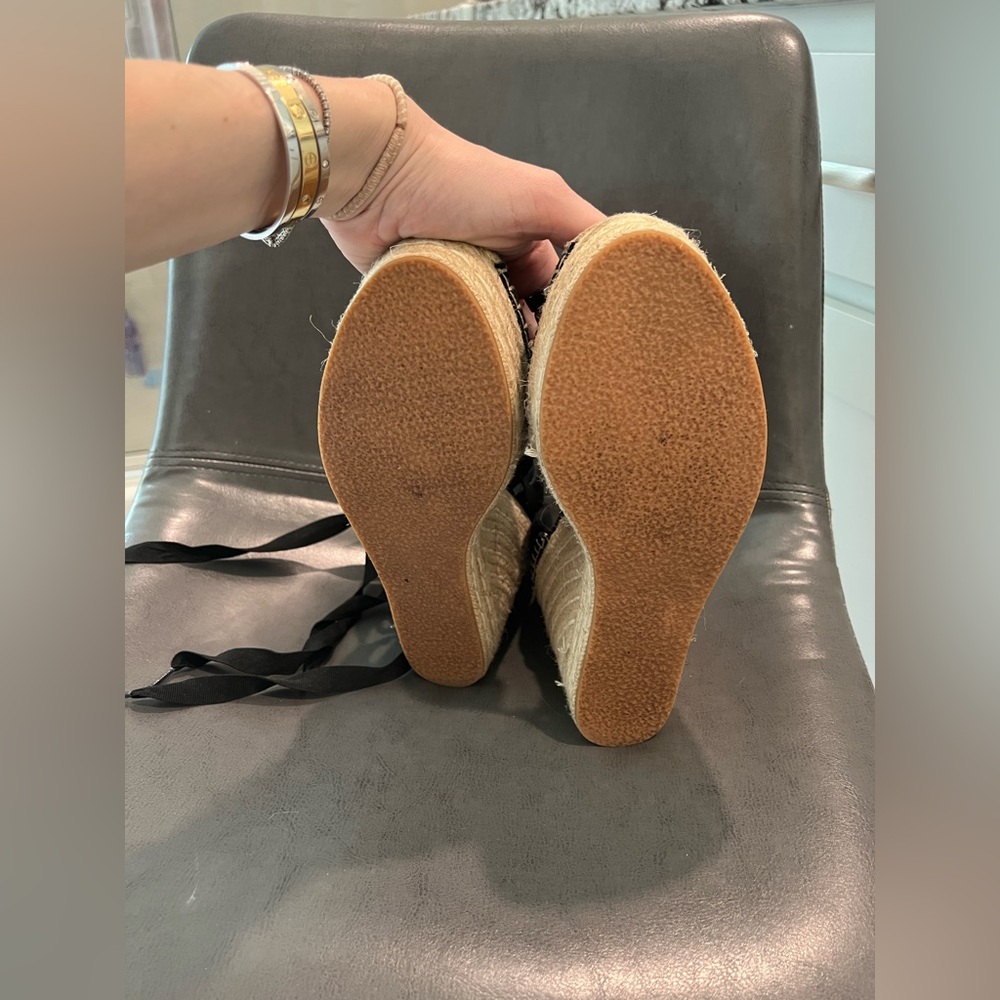Steve Madden Lani Black Espadrille Wedge Sandals - Picture 8 of 8